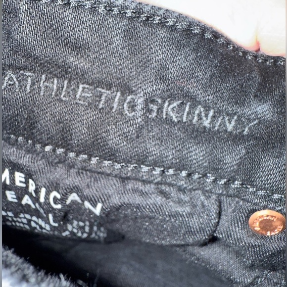 American Eagle Outfitters AirFlex Jeans Athletic Skinny Black Denim Size 29x30 - Picture 4 of 5